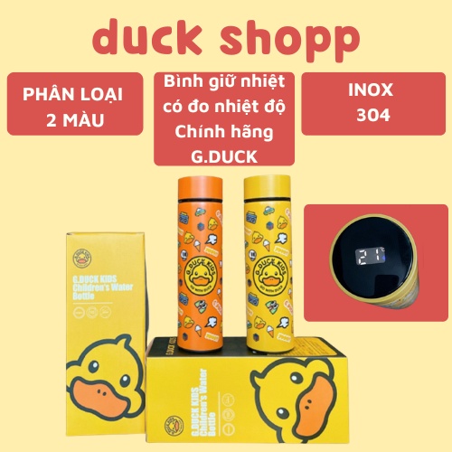 Bình Giữ Nhiệt Nóng Lạnh G.Duck Hiển Thị Nhiệt Độ Thông Minh - 500ML Thép 304 Không Gỉ - Giữ Nhiệt Thực Phẩm