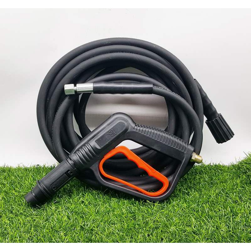BỘ DÂY RỬA XE CAO ÁP 10M LÕI THÉP+ SÚNG XỊT REN 13 MM