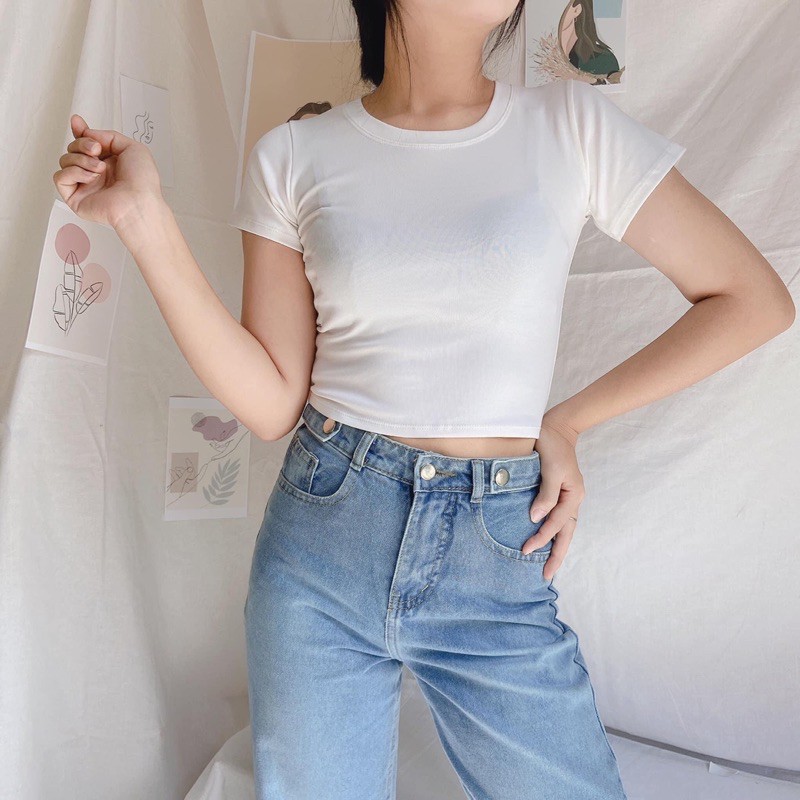 🌸🌸áo Basic Top cổ tròn không bao giờ lỗi thời🌸🌸📷📷ảnh thật toàn bộ📷📷Áo thun ôm cổ tròn- áo Basic | BigBuy360 - bigbuy360.vn