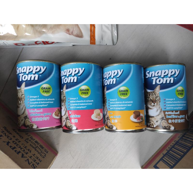 Thức ăn ướt mềm cho Mèo Trưởng Thành Snappy tom lon 400g Snappytom Real Fish