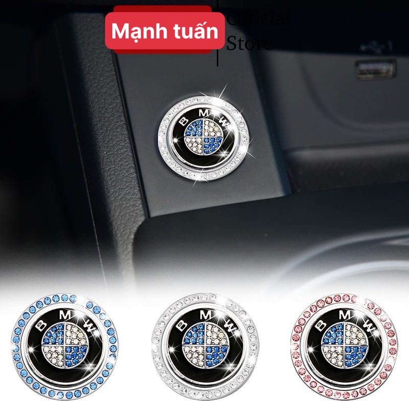 1 Nhẫn Đính Đá Lấp Lánh Sang Trọng Trang Trí Nút Khởi Động Xe Hơi