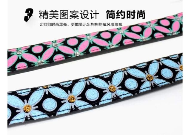 VÒNG CỔ HOẠ TIẾT HOA ĐÍNH HẠT DÀNH CHO THÚ CƯNG / CHÓ / MÈO / CÚN