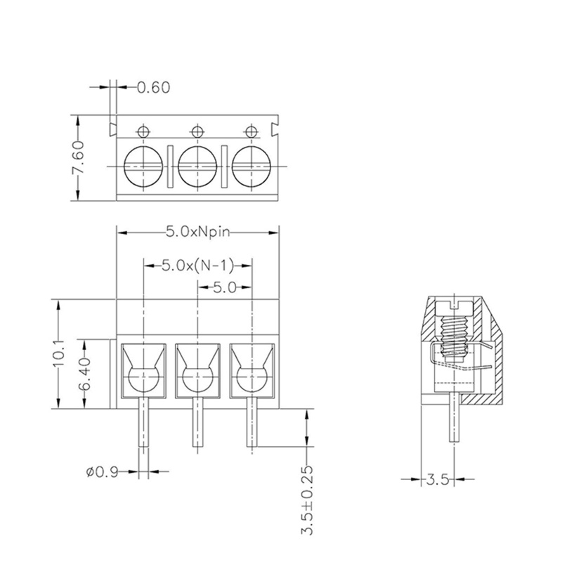 Set 10 Đinh Vít Thẳng KF301-2Pin KF301-3Pin 2Pin 5 0mm Chuyên Dụng