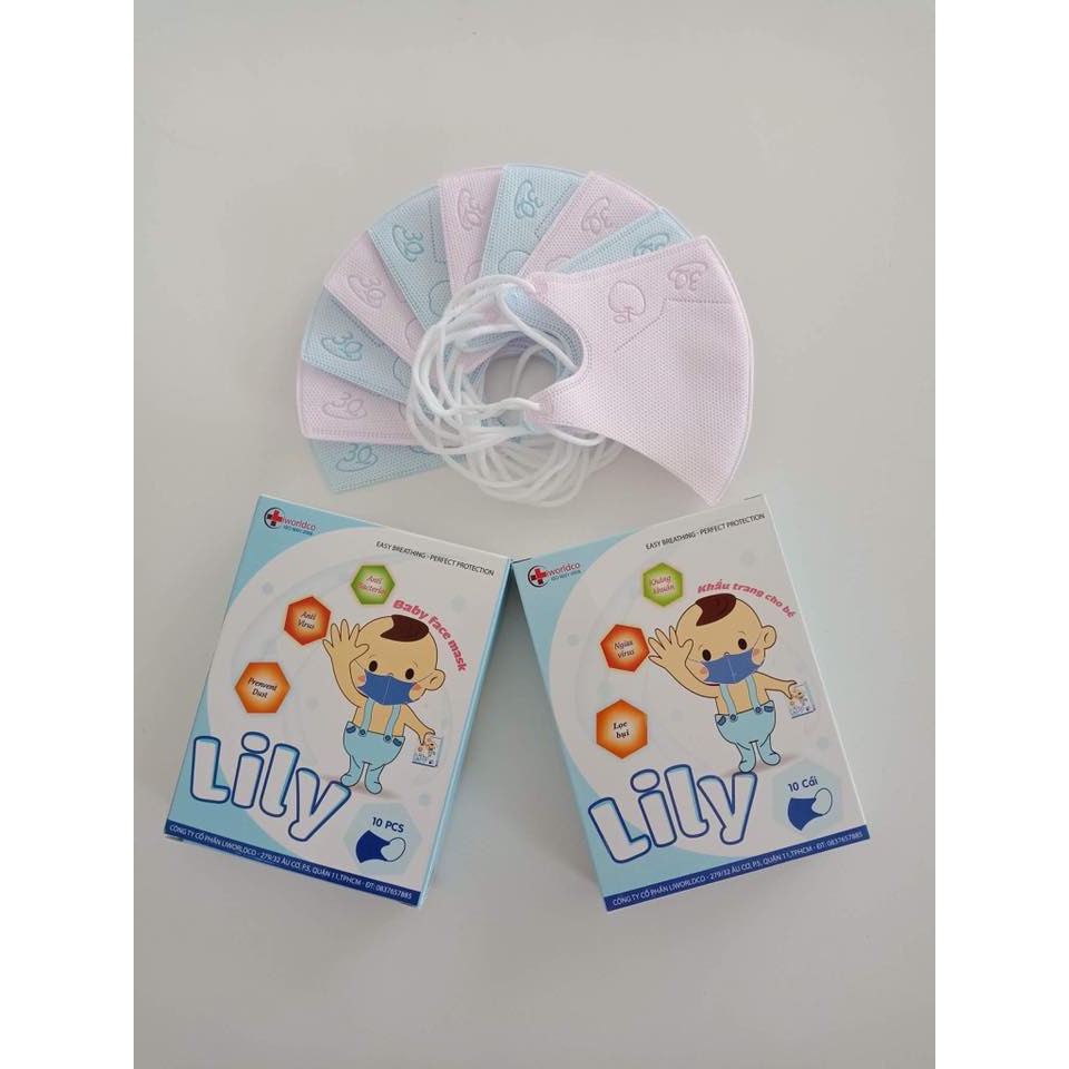 Khẩu Trang Y Tế Lily Cho Bé - Hộp 10 cái | BigBuy360 - bigbuy360.vn