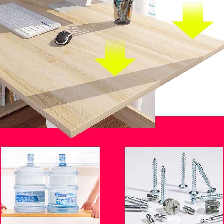 Bàn Làm Việc Kèm Kệ Sách ⚡ Đa Năng ⚡ Kiểu Dáng Hiện Đại, Mặt Gỗ Chân Sắt Cao Cấp, Chắc Chắn | BigBuy360 - bigbuy360.vn