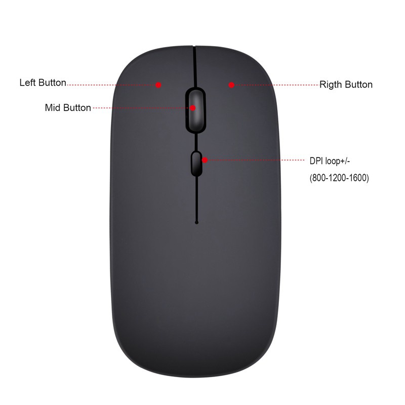 【Hot Sales】Wireless Mouse Computer Bluetooth Mouse Silent PC Mouse Rechargeable Ergonomic Mouse 2.4Ghz USB Optical Mice for Laptop PC(Sier)