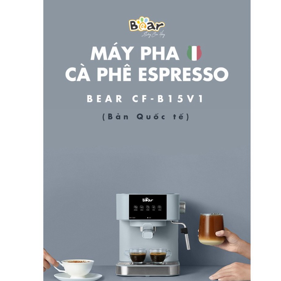Máy Pha Cà Phê Mini Bear KFJ-B15V1 Cafe, Espresso, Tự Động Tạo Bọt Sữa Bear Bản Quốc Tế