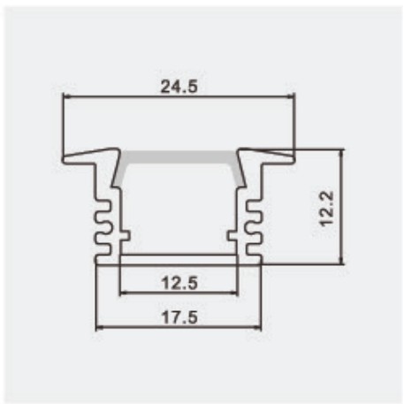 Thanh nhôm âm định hình  PN605 gắn đèn LED 1 mét