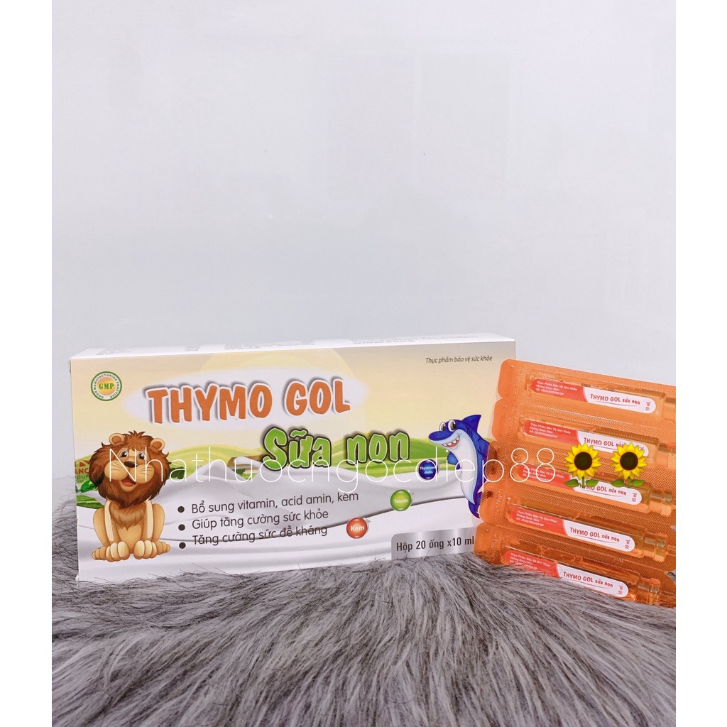 Thymo Gol Sữa non - Bổ sung vitamin, acid amin, kẽm, hỗ trợ tiêu hóa, giúp ăn ngon (Hộp 20 ống )