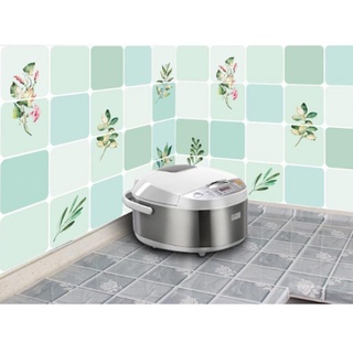 Decal dán bếp tráng nhôm - Cỏ lá xanh