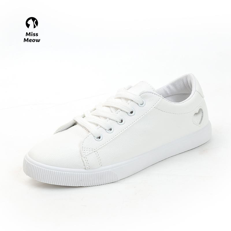 Miss meow Mùa thu năm 2021 phiên bản mới của Hàn Quốc giày trắng nhỏ thể thao giản dị mũi tròn trong thời trang đơn | BigBuy360 - bigbuy360.vn