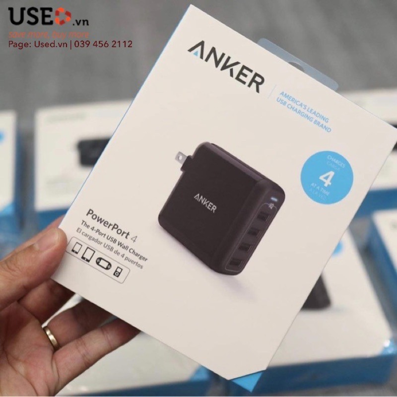 Sạc Anker 4 cổng, 40w - [PowerPort 4, 40w] - A2142 New Seal - USEDVN