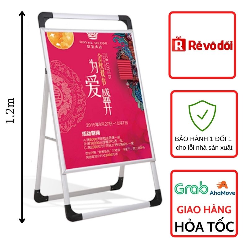 Kệ chữ A nhôm bảng menu nhà hàng bảng chỉ dẫn Control A Display