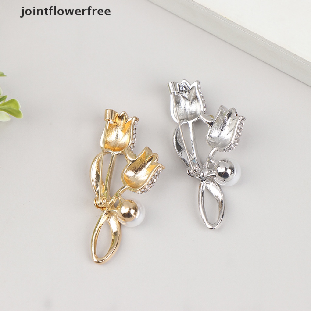 Ghim cài áo hình hoa tulip đính đá sáng chói thời trang