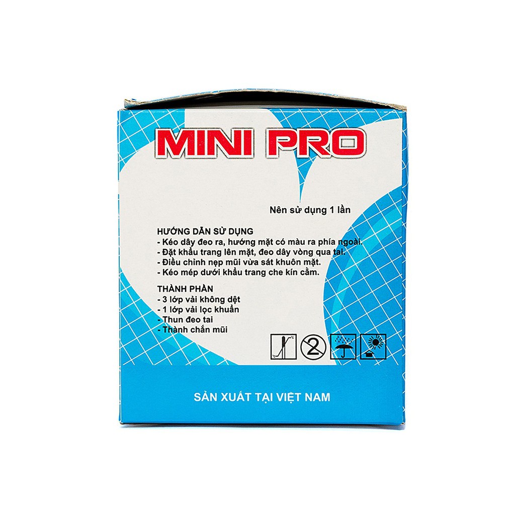 Khẩu Trang Kháng Khuẩn Mini Pro Xanh 4 Lớp 50 Cái