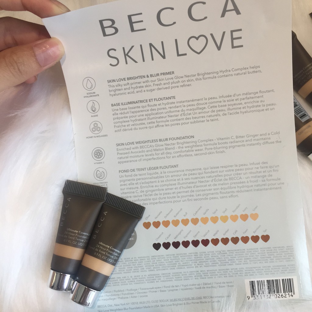 Sample kem nền Becca Skin Love/ Becca Ultimate Coverage 24 Hour Foundation
