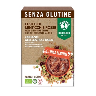 Nui xoắn lăng đỏ hữu cơ 250g probios organic red lentils fusilli