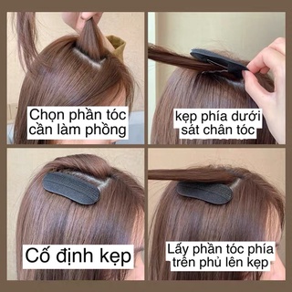 PVN48059  Set 2 Kẹp Độn Tóc Phồng Chân Tóc Vô Hình Tạo Tóc Bồng Bềnh Tự Nhiên