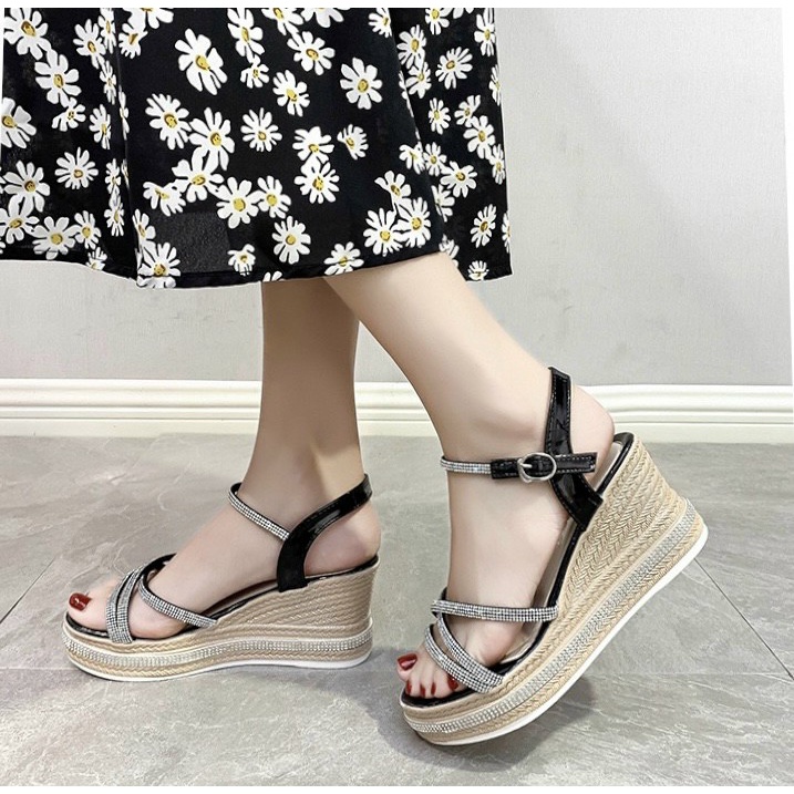 GIÀY SANDAL XUỒNG - GIÀY NỮ ĐÍNH ĐÁ ĐI TIỆC [QUẢNG CHÂU] 808-18 808-23