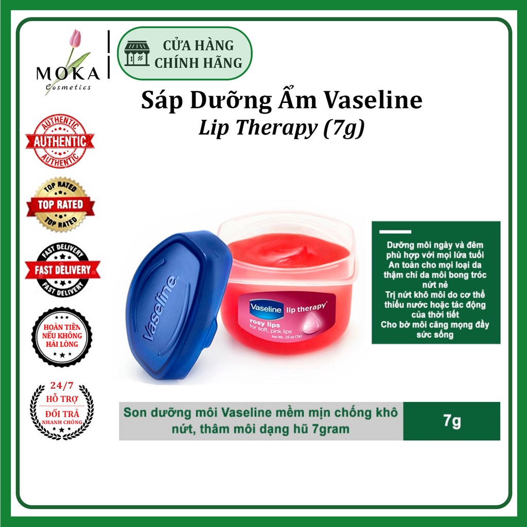 Son Dưỡng Môi Vaseline [FREE SHIP] Mềm Mịn Chống Thâm Môi (7g)