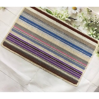 Thảm Lau Chân - Thảm Lau Chùi Chân Siêu Thấm Hút Sọc Ngang 7 Màu, Thảm Lau Chân Sọc Ngang 7 Màu