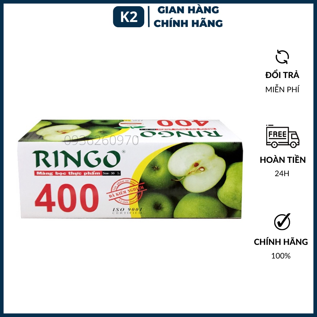 Màng bọc thực phẩm Ringo 400 co giãn chịu nhiệt, màng bọc thức ăn Ringo 400