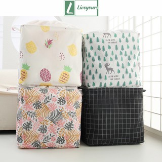 Túi Đựng Quần Áo Cỡ Lớn 100 lít Vải Canvas Phong Cách Vintage  -Liveyours