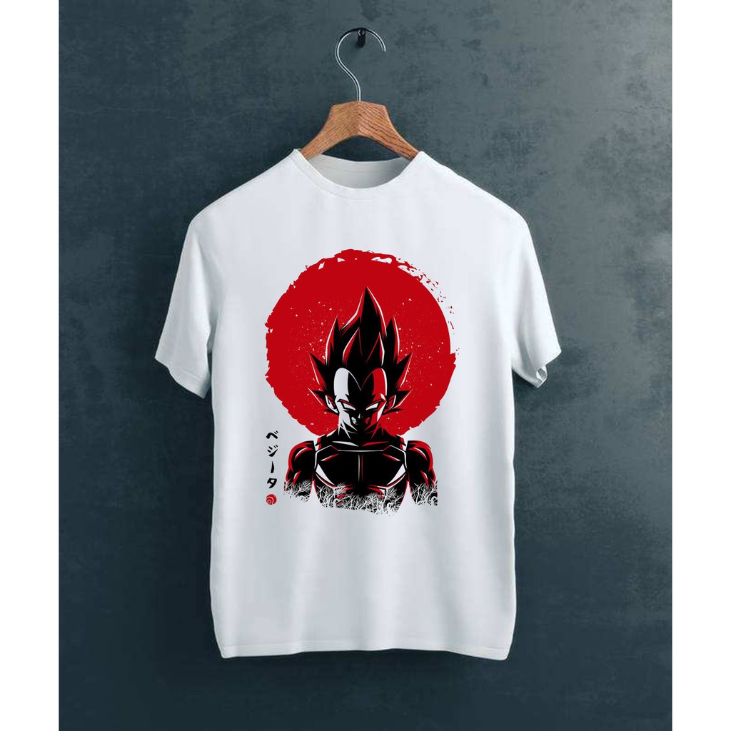 Áo thun 7 viên ngọc rồng VEGETA(Trắng)