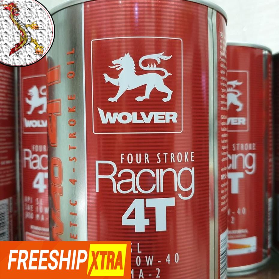 [Chính hãng] Nhớt Wolver Racing 4T tổng hợp 10W40 lon 1L, nhớt xe máy/xe côn tay Wolver racing 10W40 giá rẻ