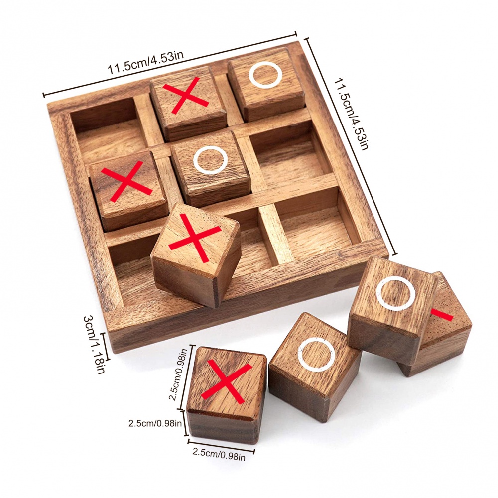 Bộ Trò Chơi Tic Tac Toe Noughts Và Crosses (Xo) Bằng Gỗ Độc Đáo Giáo Dục Vui Nhộn Cho Bé