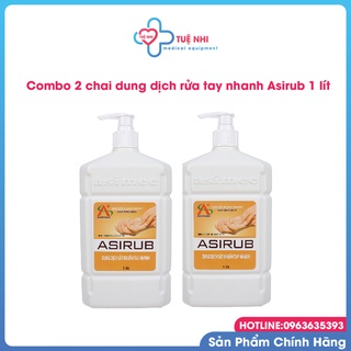 Combo 2 chai Dung dịch rửa tay khô sát khuẩn tay nhanh Asirub chai 1000ml