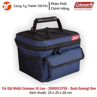 Túi giữ nhiệt coleman 10 lon | xanh dương/ đen - vàng chanh/ đen - đỏ/ xám |10 cans soft cooler | giữ lạnh 4h | tritinco
