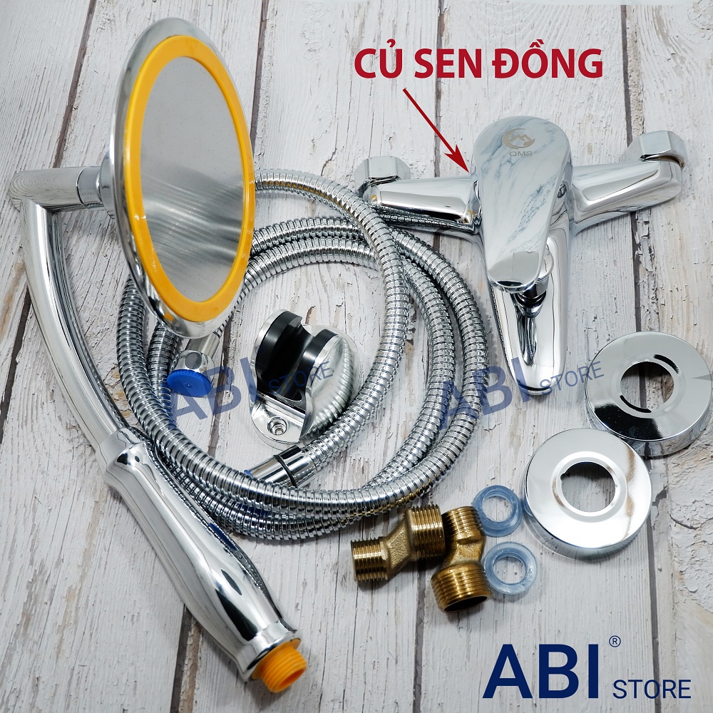 Bộ vòi sen tắm nóng lạnh QD01 kèm dây bát sen cỡ đại 15cm cao cấp