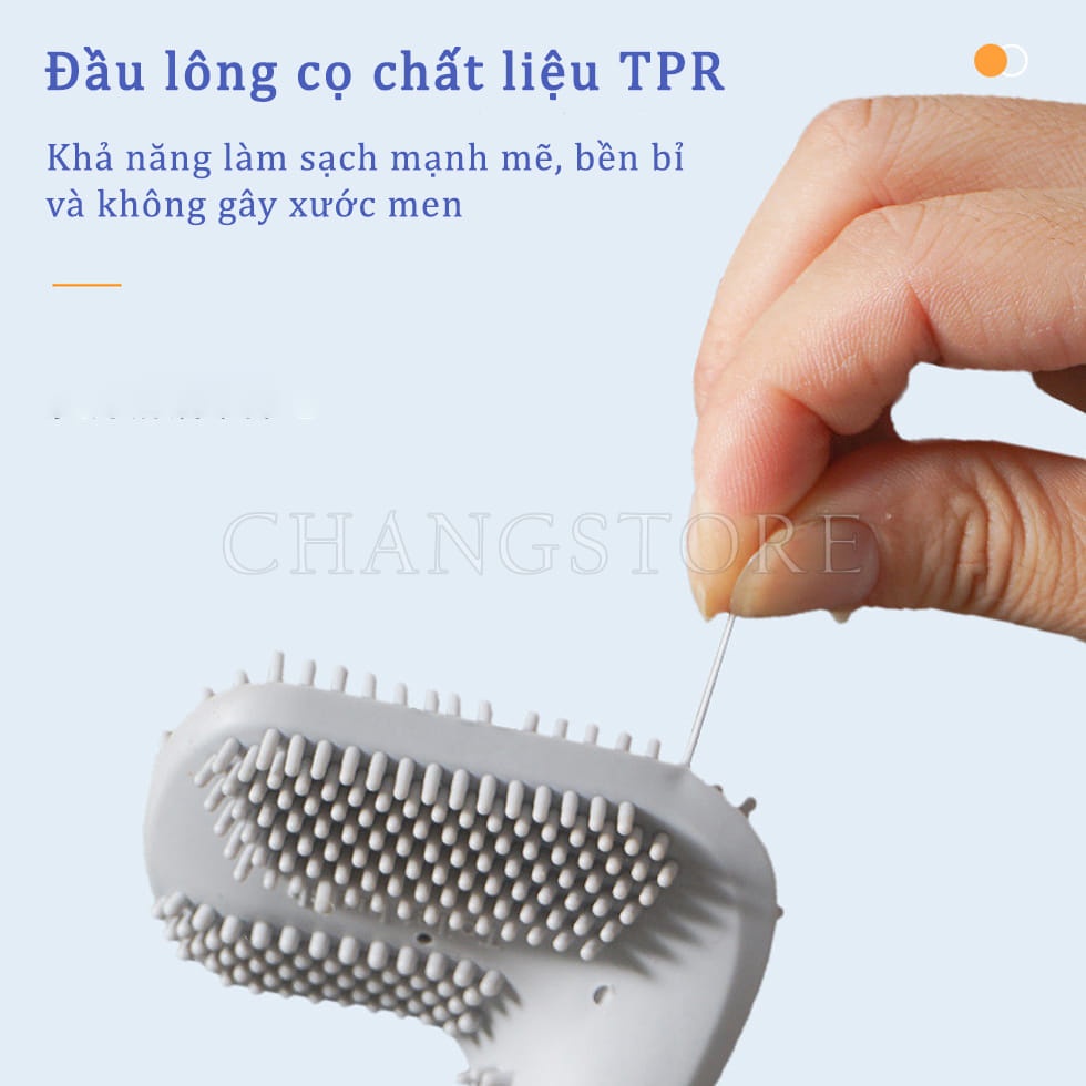 Chổi cọ Toilet Silicon thông minh 2021, đầu thuôn nhỏ dễ dàng cọ sạch, chống xước bồn cầu