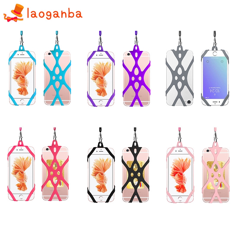 L□ Super-Grip Phone Security Neck Strap Mobile Phone Harness Silicone Rope Lanyard