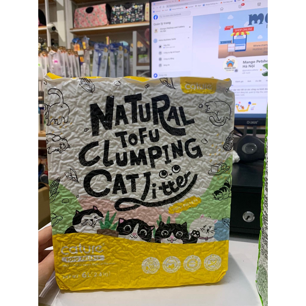 Cát vệ sinh cho mèo -  cát đậu nành Tofu