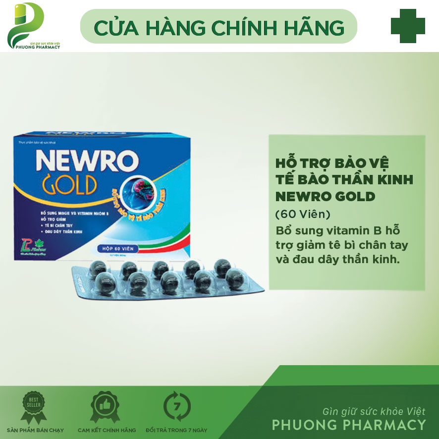 NewRo Gold giảm tê bì chân tay, đau dây thần kinh