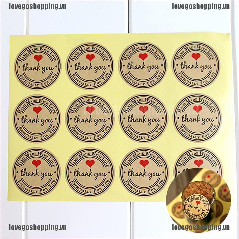 Set 12 / 60 / 120 Miếng Dán 38mm In Chữ Thank You Xinh Xắn