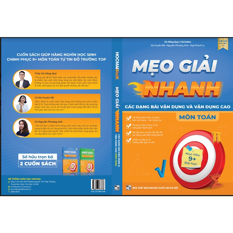 [Mã BMBAU50 giảm 7% đơn 99K] Sách - Mẹo giải nhanh các dạng bài vận dụng và vận dụng cao môn Toán