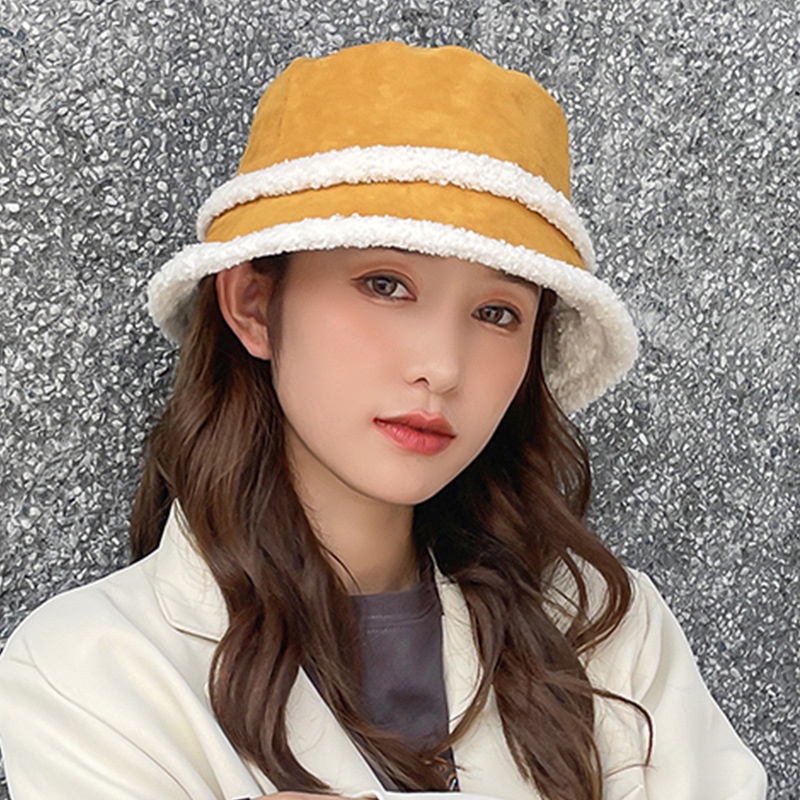 Nón Tai Bèo Phủ Lông Cừu Giữ Ấm Thời Trang Thu Đông Hàn Quốc Sành Điệu Dành Cho Nữ