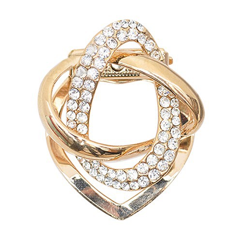 Trâm Cài Khăn Choàng Lụa Đính Đá Pha Lê Mạ Vàng Sáng Bóng