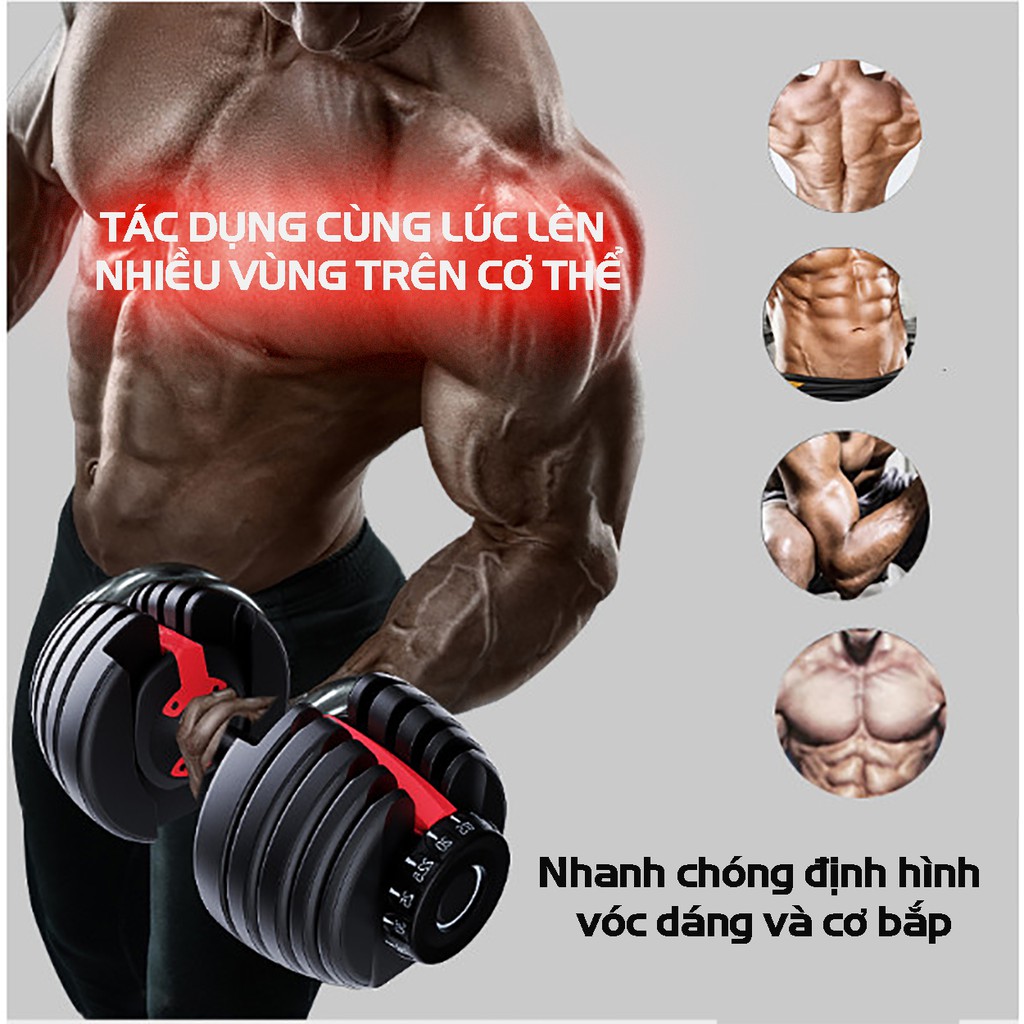 [TẶNG TAI NGHE] TẠ TẬP TAY ĐA NĂNG JOBUR - Hỗ trợ tập Gym tại nhà hiệu quả,điều chỉnh trọng lượng nhanh chóng