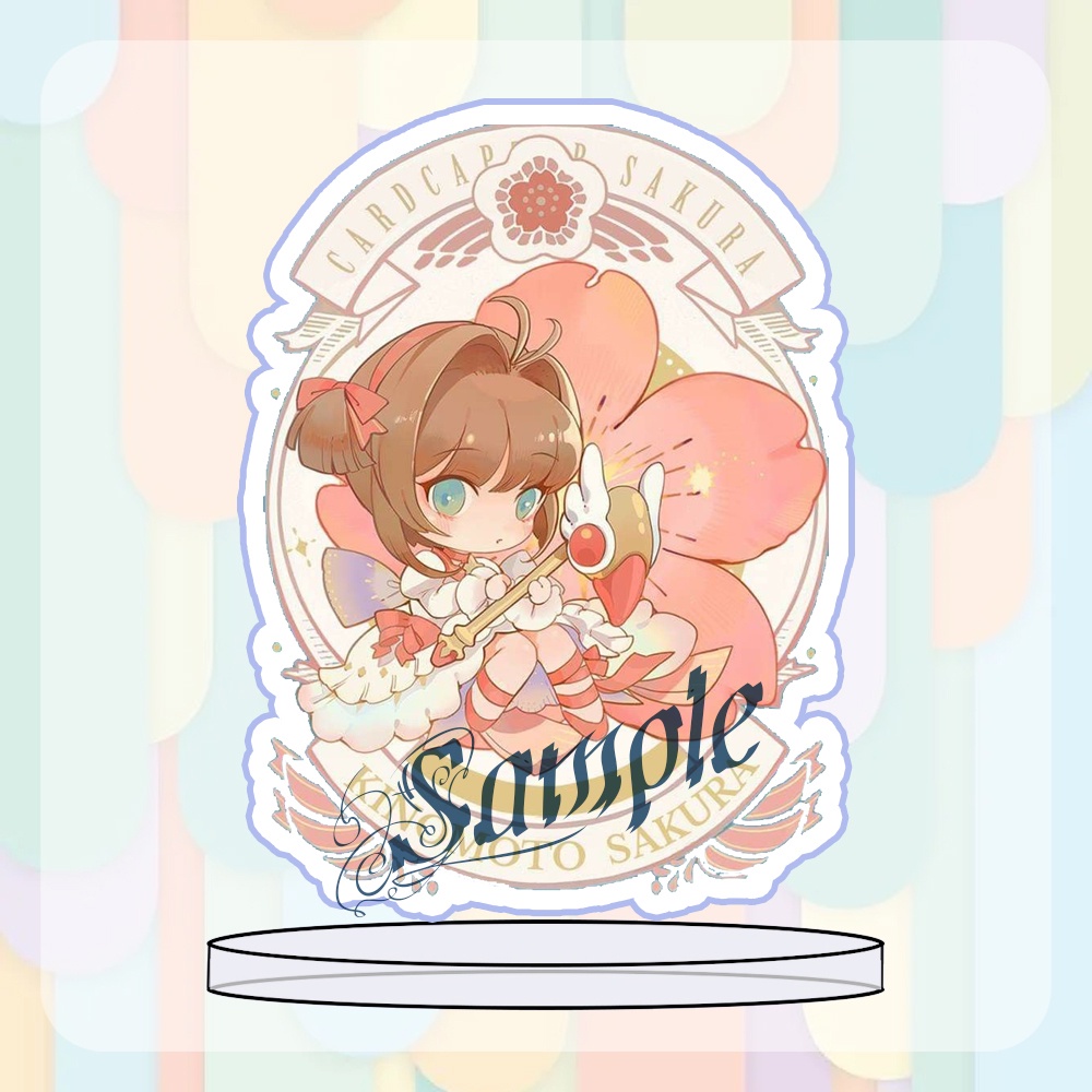 ( MINI ) Mô hình Standee Cardcaptor Sakura - SAKURA THỦ LĨNH THẺ BÀI anime chibi mica trưng bày