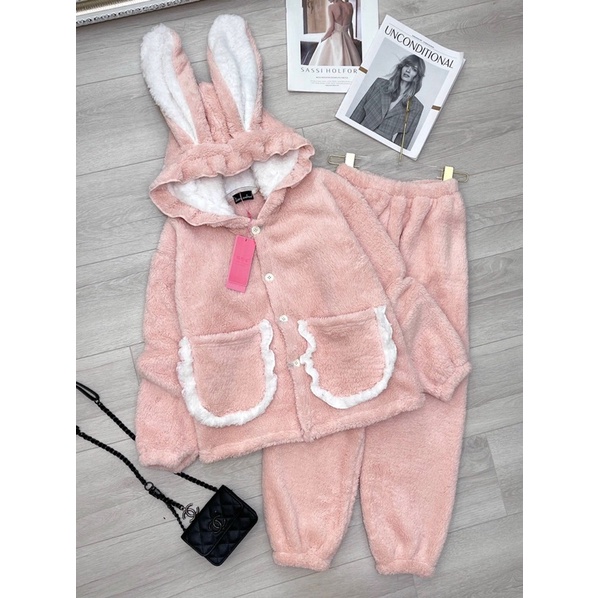 Bộ Ngủ Bông Tai Thỏ Siêu Cute | BigBuy360 - bigbuy360.vn