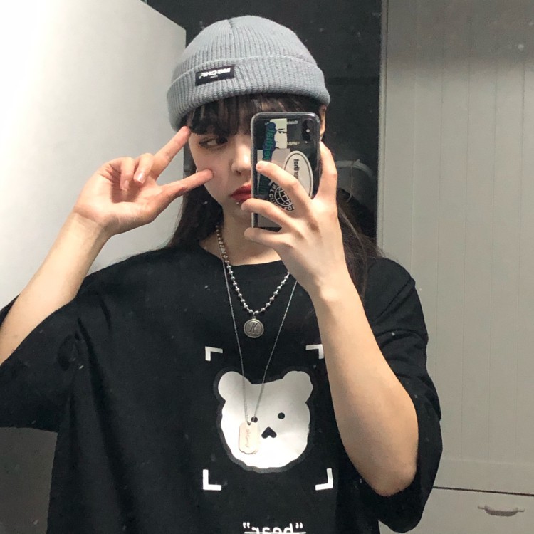 Áo Thun Tay Ngắn Dáng Rộng In Hình Gấu Dễ Thương Phong Cách Hàn Quốc Cho Nữ | BigBuy360 - bigbuy360.vn