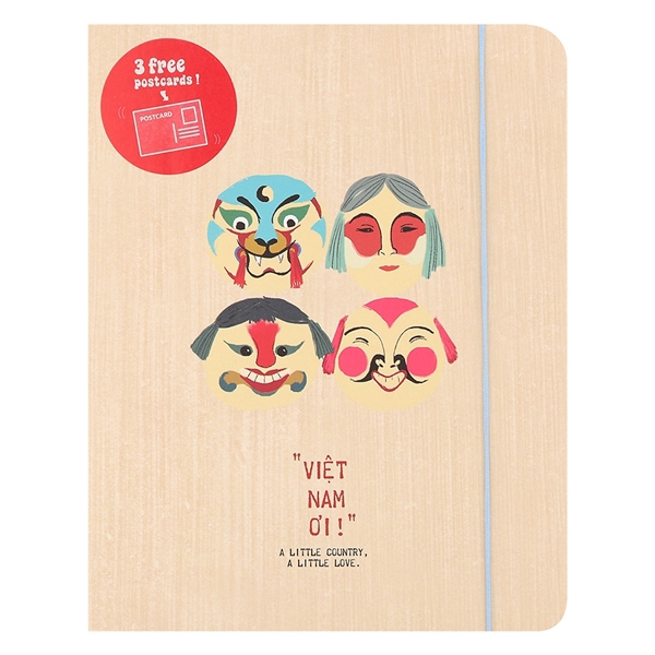 Sổ Tay Việt Nam Ơi - I Love Viet Nam - Mẫu 1 - Mặt Nạ Tuồng - Khai Trí Stationery