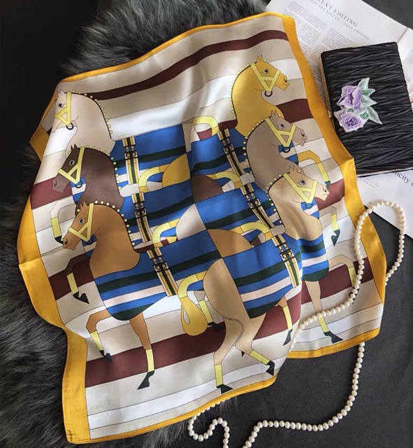 Khăn lụa vuông 70x70 turban quàng cổ,áo khăn yếm bandana thời trang đội đầu - Maben