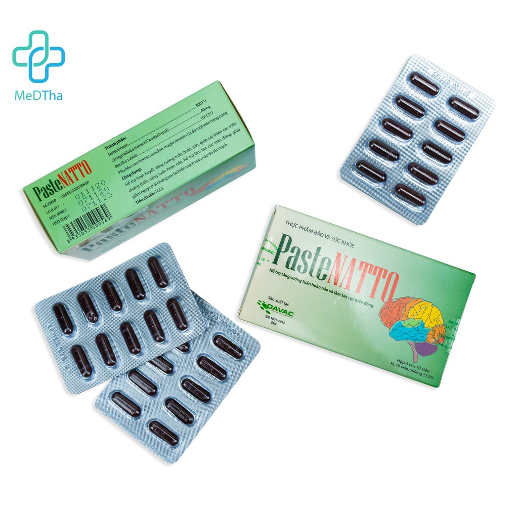 Paste Natto - Chứa Nattokinase, Ginkgo Biloba, Viên Uống Chống Đột Quỵ, Ngừa Tai Biến, Hoạt Huyết Dưỡng Não