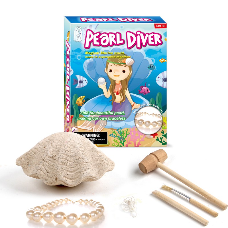 Bộ khảo cổ học cho bé DIY – Khai thác ngọc trai Pearl Diver