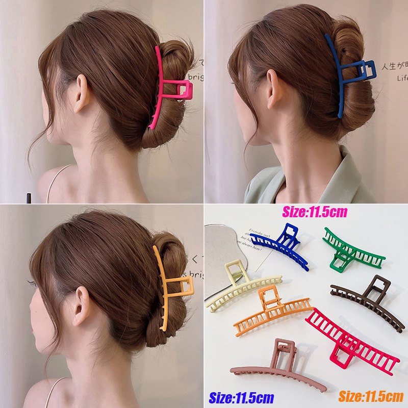 Kẹp Tóc Kim Loại Nhiều Màu Sắc Kiểu Dáng Hình Học Phong Cách Hàn Quốc Thời Trang